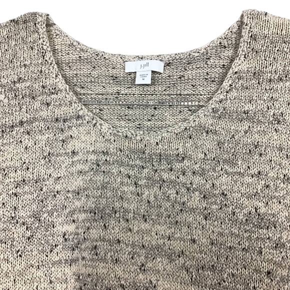 J. Jill Pure Marled Cowhide Speckle Textured Round Neck Pullover Sweater sz M - Picture 5 of 9